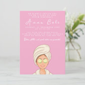Invitation Fête spa Anniversaire Pamper Day Enfants (Debout devant)