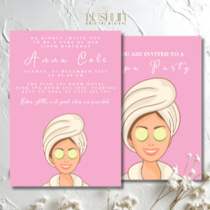 Invitation Fête spa Anniversaire Pamper Day Enfants