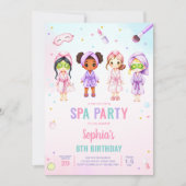 Invitation Fête Spa de beauté fille fête d'anniversaire (Devant)