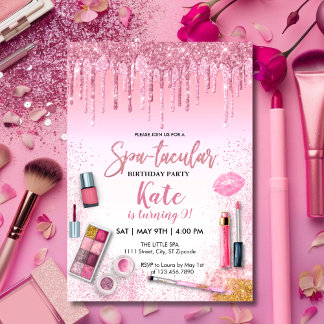 Invitation Fête spa Glam Fille fête d'anniversaire