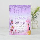 Invitation Fête spa Glam Girl Anniversaire Salon de fête viol (Debout devant)