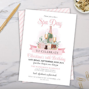 Invitation Fête Spa Glamour Champagne Bridal 21e anniversaire