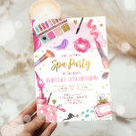 Invitation Fête spa Glitz Glam Glamor Girl Maquillage Anniver<br><div class="desc">♥ Une invitation amusante pour votre fête d'anniversaire !</div>