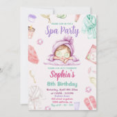 Invitation Fête spa Pamper Fête de Glam Filles Anniversaire (Devant)