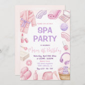 Invitation Fête spa Pamper Glam Day Fête Filles Anniversaire (Devant / Derrière)