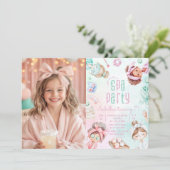 Invitation Fête spa Pastel Glam Photo fête d'anniversaire (Debout devant)