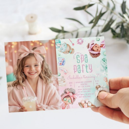 Invitation Fête spa Pastel Glam Photo fête d'anniversaire