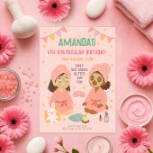 Invitation Fête spa pour les filles rose Anniversaire