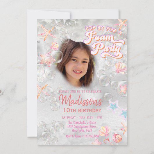 Invitation Fête Splish Splash FOAM (Devant)