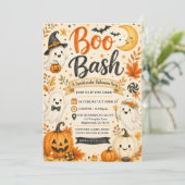 Invitation Fête Spooktacular Bash de Boo Mignon (Debout devant)