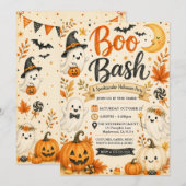 Invitation Fête Spooktacular Bash de Boo Mignon (Devant / Derrière)