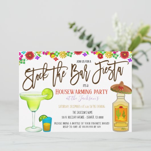 Invitation Fête Stockez le Bar (Debout devant)