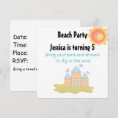 Invitation Fête sur la Plage (Devant / Derrière)
