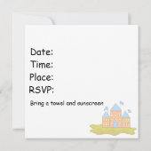 Invitation Fête sur la Plage (Dos)