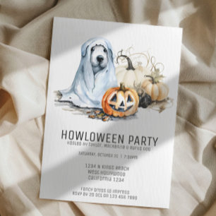Invitation Fête sur le thème de Halloween pour chien Howlowee