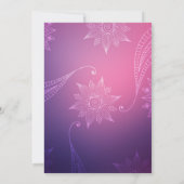 Invitation Fête sur le thème des Nuits Arabes Violet et Rose (Dos)
