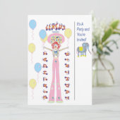 Invitation Fête sur le thème du cirque (Debout devant)