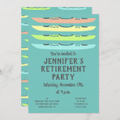 Invitation Fête sur le thème du kayak aux couleurs pastel (Devant / Derrière)