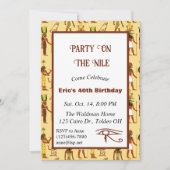 Invitation Fête Sur Le Thème Égyptien Du Nil (Devant)