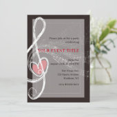 Invitation Fête sur le thème musical Love is in the Air (Debout devant)