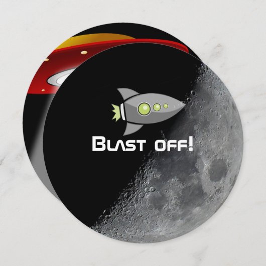 Invitation Fête sur l'espace personnalisée (Devant / Derrière)