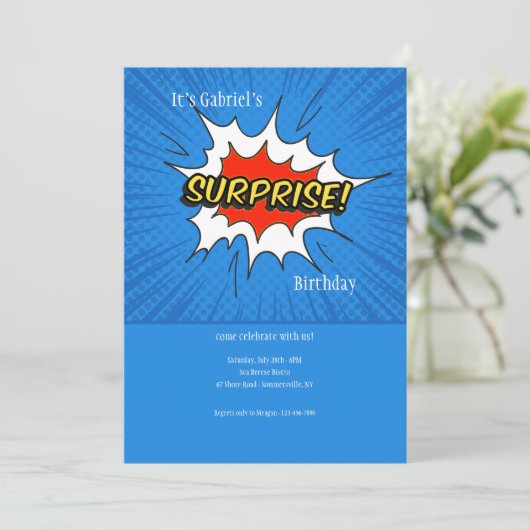 Invitation Fête Surprise (Debout devant)