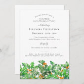 Invitation FÊTE SURPRISE 100e Fleur de naissance Holly Décemb (Devant / Derrière)