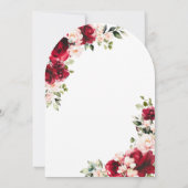 Invitation FÊTE SURPRISE 40e anniversaire Arc floral rose rou (Dos)