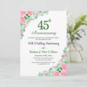 Invitation Fête surprise 45 ans de mariage Roses (Debout devant)