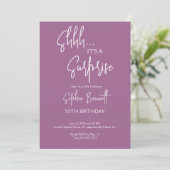 Invitation Fête surprise 50 ans Anniversaire Violet (Debout devant)