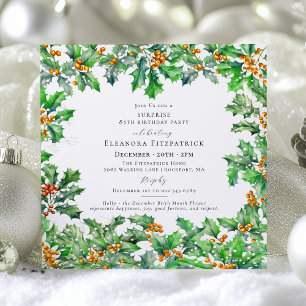 Invitation FÊTE SURPRISE 85e Anniversaire Fleur de naissance 