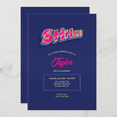 Invitation Fête surprise Chut (Devant / Derrière)