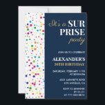 Invitation Fête surprise Confetti Bleu marine 36e anniversair<br><div class="desc">Cartons d'invitation Fête surprise confetti Bleu marine 36e anniversaire</div>
