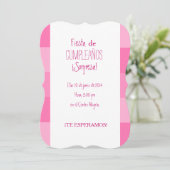 Invitation - Fête Surprise d'anniversaire - Rose (Debout devant)