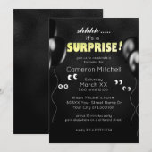 Invitation Fête surprise drôle aux yeux de dessin animé dans  (Devant / Derrière)