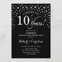 Fête surprise du 10e anniversaire - Noir Argent