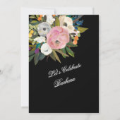 Invitation **Fête surprise Handpainted Floral 80 ans  (Dos)