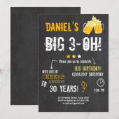 Invitation Fête Surprise Hommes à l'occasion de leur 30e anni (Devant / Derrière)