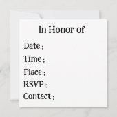 Invitation Fête surprise Mandala  (Dos)