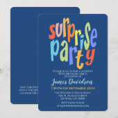 Invitation Fête Surprise Moderne Colorée (Devant / Derrière)