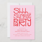 Invitation Fête surprise moderne d'anniversaire (Devant)