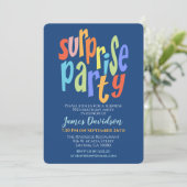 Invitation Fête Surprise Moderne et Colorée (Debout devant)