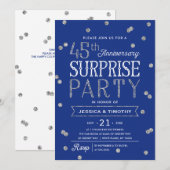 Invitation Fête surprise paillettes et confettis pour les 45 (Devant / Derrière)