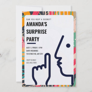 Invitation Fête surprise personnalisée "Peux-tu garder un sec