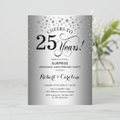 Invitation Fête surprise pour le 25e anniversaire - Noir arge (Debout devant)