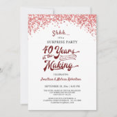 Invitation Fête surprise pour le 40e anniversaire avec confet (Devant)