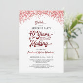 Invitation Fête surprise pour le 40e anniversaire Confettis r (Debout devant)