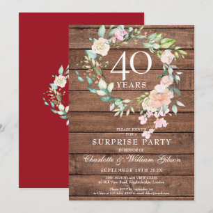 Invitation Fête surprise pour le 40e anniversaire de mariage 