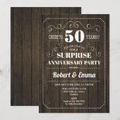Invitation Fête surprise pour le 50e anniversaire de mariage  (Devant / Derrière)