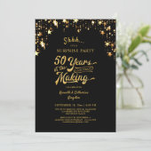 Invitation Fête Surprise pour le 50e Anniversaire Étoiles Dor (Debout devant)